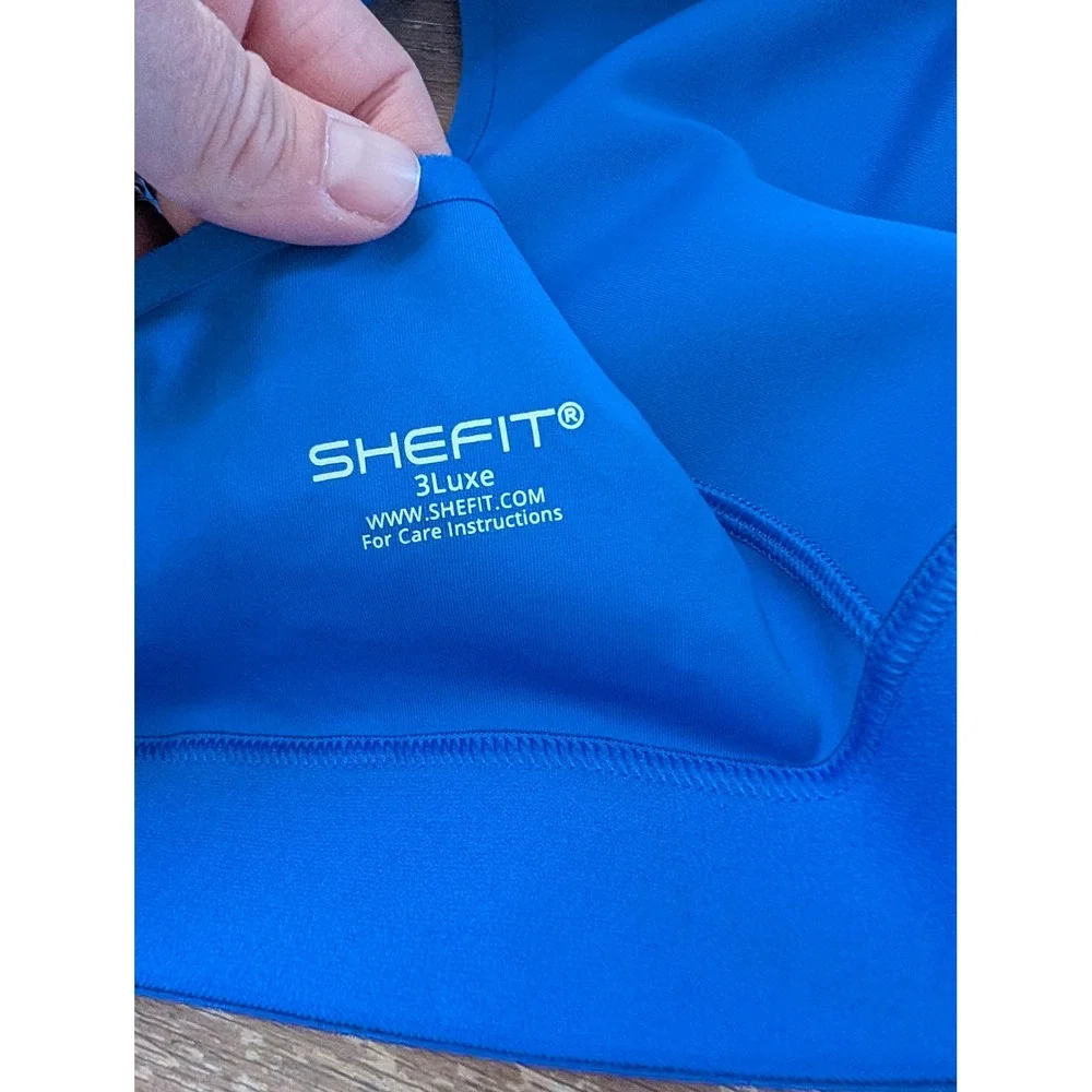 SHEFIT Ultimate Sports Bra Royal Blue High Impact Front Zip 3Luxe yoga workout